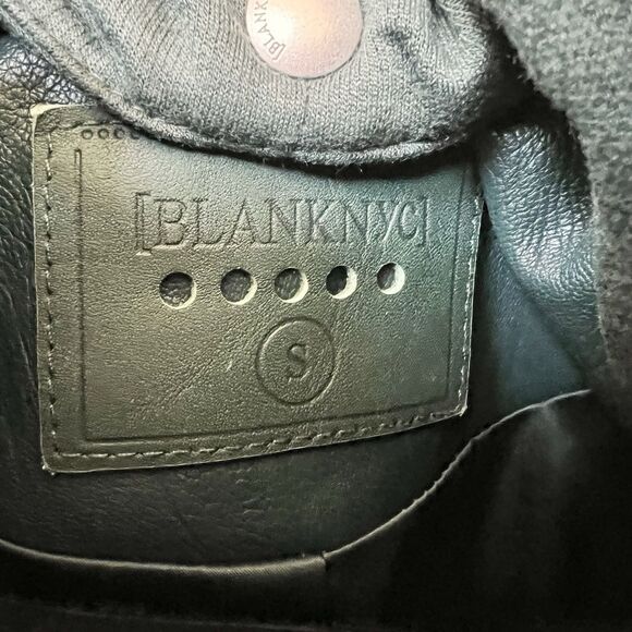 Blank NYC Moto Jacket With Removable Hood Size Small In Green Faux Leather GUC - Picture 6 of 9